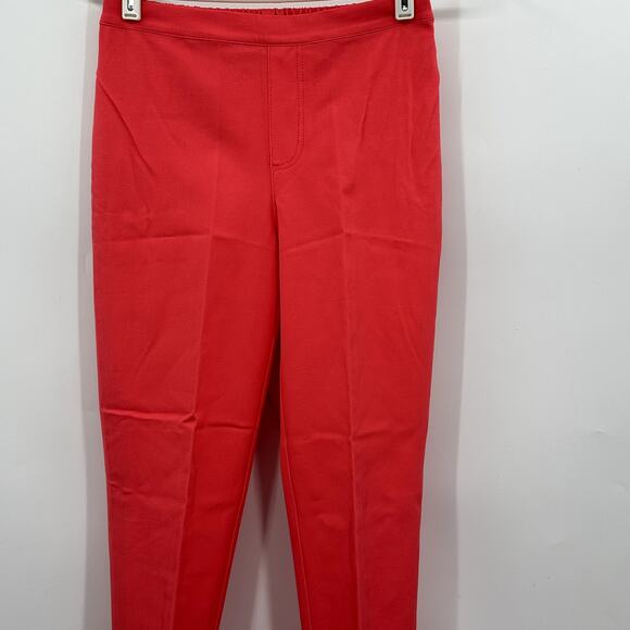 Isaac Mizrahi Live 24/7 Stretch Bright Rose Pull On ANKLE Pants Womens 2P Petite - Picture 6 of 9
